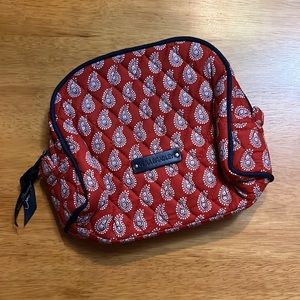 Vera Bradley Medium Zip Cosmetic Bag Red Bandana Paisley